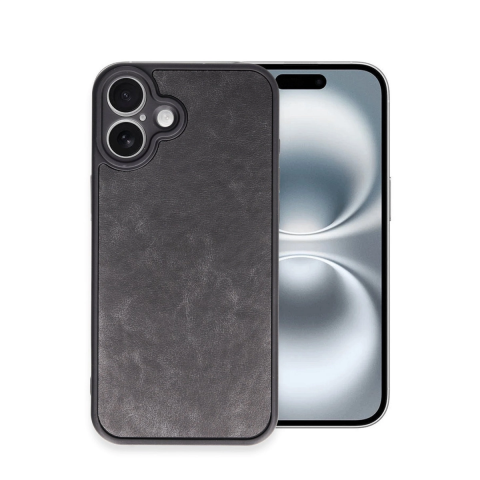 Apple İphone 16 Plus Kılıf Aras Deri Kapak - Siyah