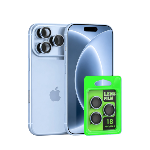 Newface Apple İphone 18 Pro Max Raze Metal Kamera Lens - Açık Mavi