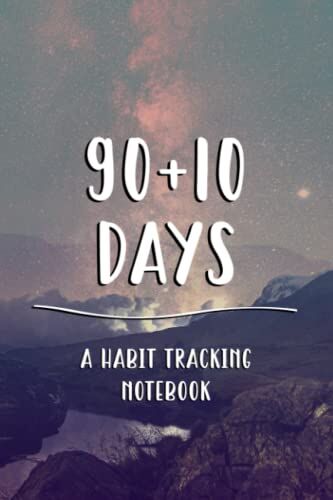90 + 10 Günlük Alışkanlık ve Hedef Takip Defteri: Gece Gökyüzü Tasarımı