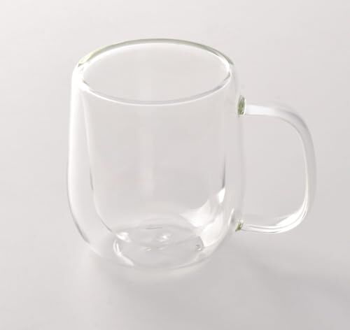 Çift Cidarlı Borosilikat Cam Kupa, Kulplu, Şeffaf, 250 ml