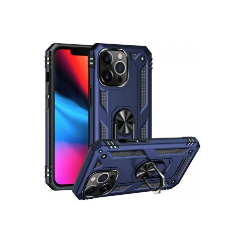 Apple İphone 13 Pro Max Kılıf Sofya Yüzüklü Silikon Kapak - Lacivert