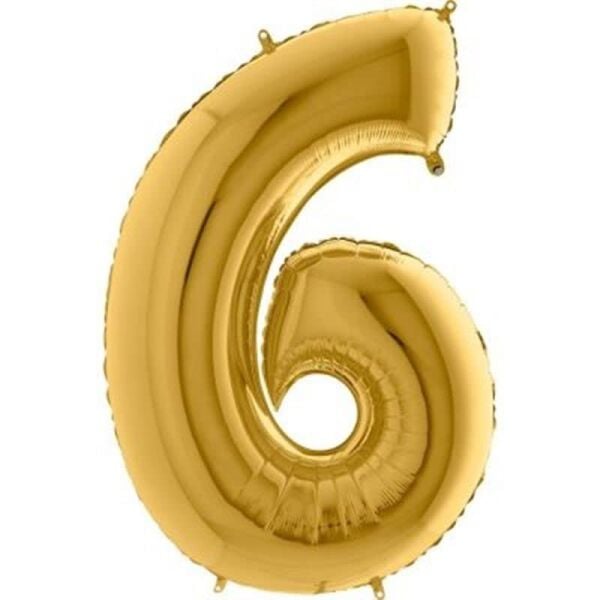 6 Rakaml the 16 İnç Gold Renk Folyo Balon 36 CM, Altın