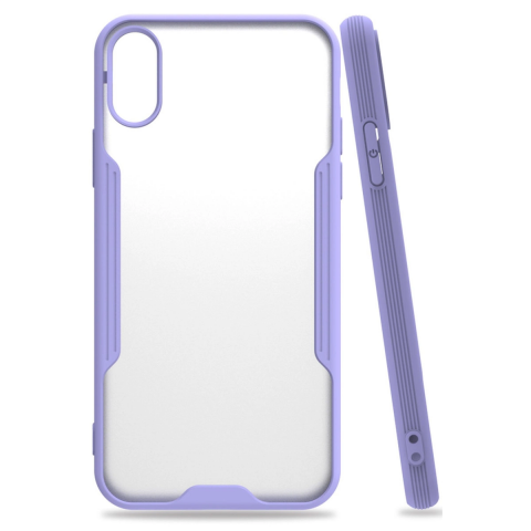Apple İphone X Kılıf Platin Silikon - Lila