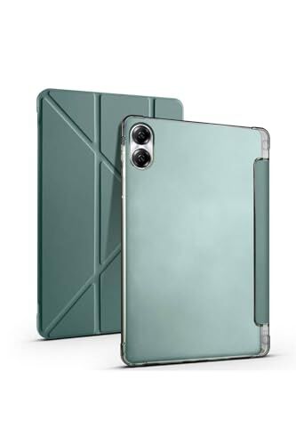 Huawei ile uyumlu Honor Pad X8 Pro 11.5' Tri Folding Kalem Bölmeli Standlı Gri Kılıf