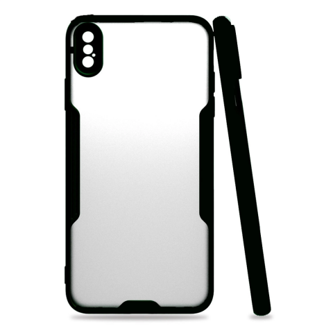 Apple İphone Xs Max Kılıf Platin Silikon - Siyah