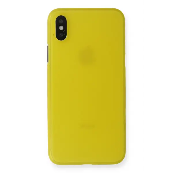 Apple iPhone X Kılıf PP Ultra İnce Kapak - Sarı