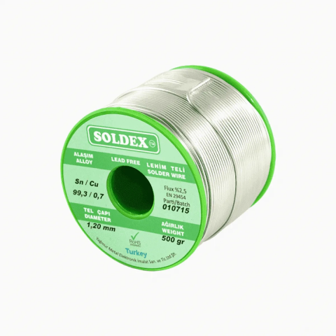 Sn:96.5 - Ag:3 - Cu:0.5, 200 Gr, 0.50 Mm - Gümüşlü Kurşunsuz Lehim Teli