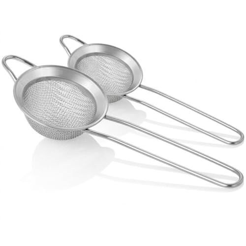 2 Adet Metal Çay Süzgeci, 6 cm, Paslanmaz, İnce Gözenekli, Pratik Çay ve Bitki Çayı Süzgeci
