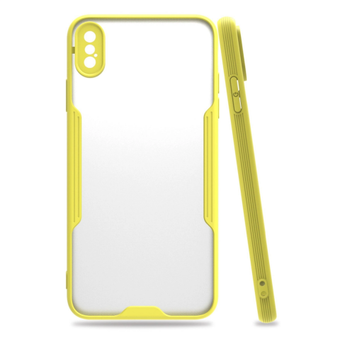 Apple İphone Xs Max Kılıf Platin Silikon - Sarı
