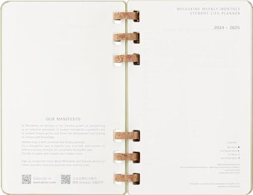 Akademik Aylık Planlayıcı 2024-25,12 Aylık Haftalık ve Aylık Planlayıcı, Yumuşak Kapak, Kivi, Geniş Format 15 x 21 cm