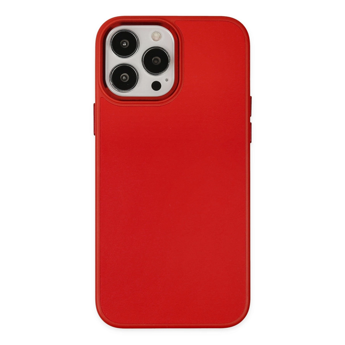 Apple İphone 13 Pro Max Kılıf Asya Deri Silikon - Kırmızı