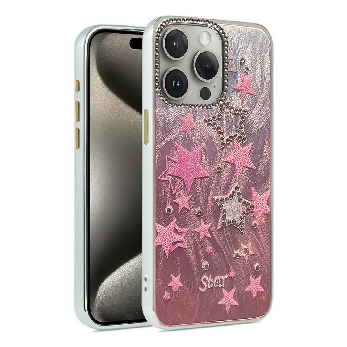 Apple iPhone 15 Pro Max Kılıf Blade Aynalı Desenli Kapak - Desen 7