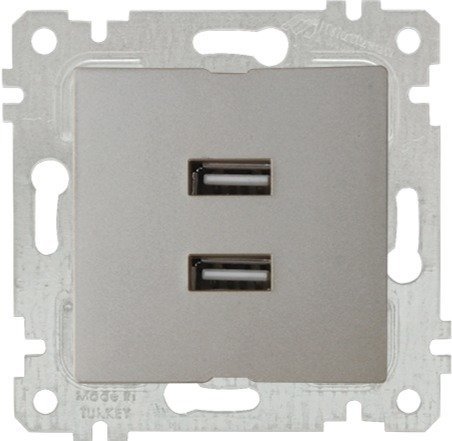 Mutlusan Rita Mek Tuş İkili Usb Şarj Priz i Titanyum 2200 449 0183