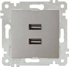 Mutlusan Rita Mek Tuş İkili Usb Şarj Priz i Titanyum 2200 449 0183