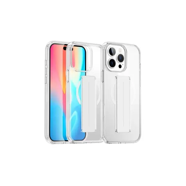 Joko Apple iPhone 15 Pro Max Kılıf Alfa Magsafe Standlı Kapak - Şeffaf