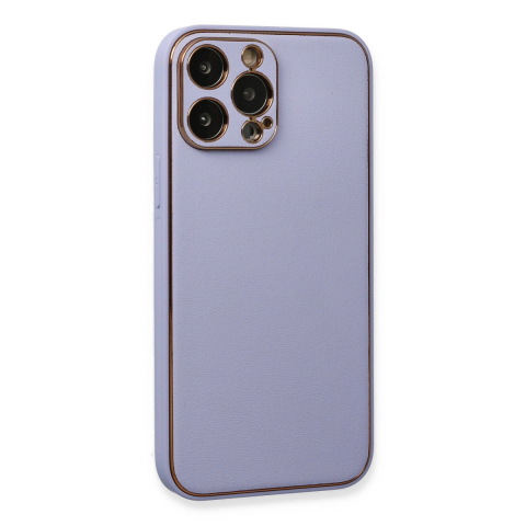 Apple İphone 13 Pro Kılıf Coco Deri Silikon Kapak - Açık Lila