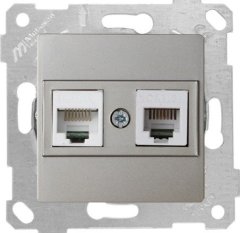 Mutlusan Rita Mek Tuş Tlf Data Priz  Rj12 Cat5E Titanyum 2200 139 0183
