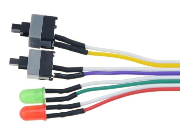 5064 Ana Kart Power Kablosu, LED Işıklı Reset Açma Kapama Butonu Kablosu On Off Switch