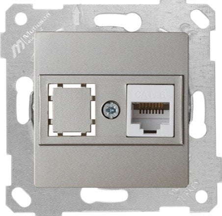 Mutlusan Rita Mek Tuş Data Priz i 1*Rj45 Cat 6  Titanyum 2200 140 0183