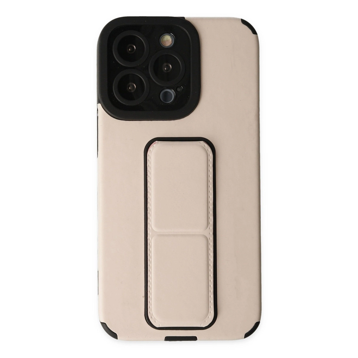 Apple İphone 13 Pro Max Kılıf Mega Standlı Silikon - Gold