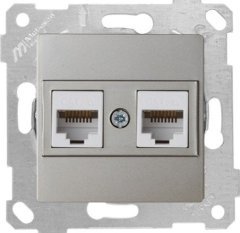 Mutlusan Rita Mek Tuş Data Priz i 2*Rj45 Cat 6  Titanyum 2200 141 0183