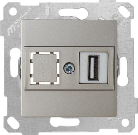 Mutlusan Rita Mek Tuş Data Priz i 1*Usb Titanyum 2200 455 0183