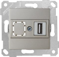 Mutlusan Rita Mek Tuş Data Priz i 1*Usb Titanyum 2200 455 0183