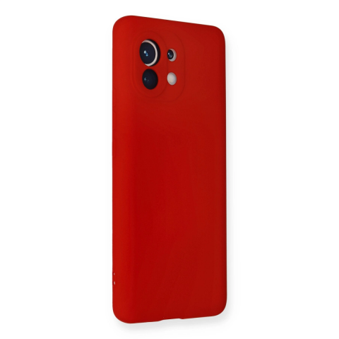 Xiaomi Mi 11 Kılıf Nano İçi Kadife Silikon - Kırmızı