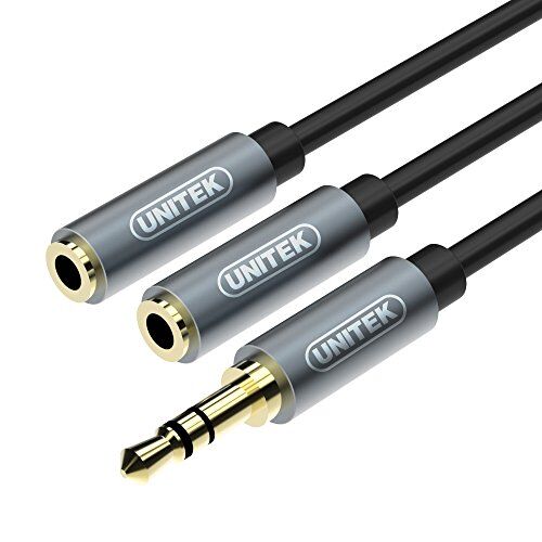 Y-C956ABK mini soket, 3,5 mm (M) - 2 x 3,5 mm (F), siyah
