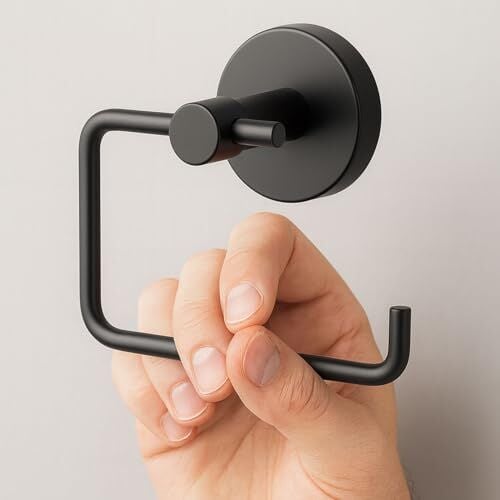 Siyah Kapaksız WC, Paslanmaz Metal Duvar, Banyo Aksesuarı, Kağıt Aparatı Vidalı, Tipi Tuvalet Kağıtlık