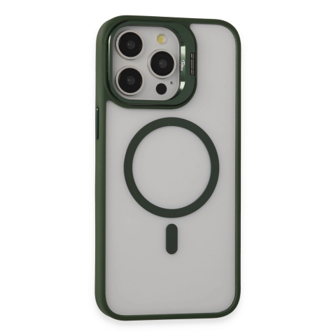 Joko Apple İphone 15 Pro Kılıf Roblox Lens Magsafe Standlı Kapak - Koyu Yeşil