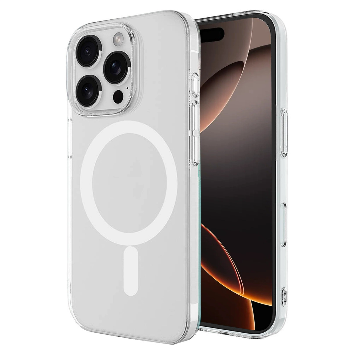Apple İphone 16 Pro Kılıf Magneticsafe Şeffaf Silikon - Şeffaf