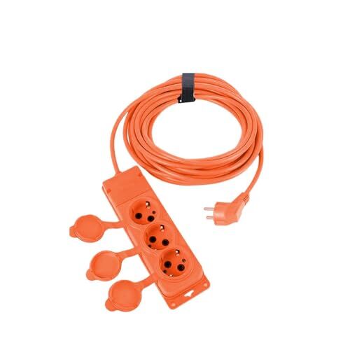 Monofaze Çoğaltıcı Seyyar Topraklı Kapaklı 3'lü Grup Priz Fiş 10 Metre Cca Uzatma Kablosu 3x2.5 mm