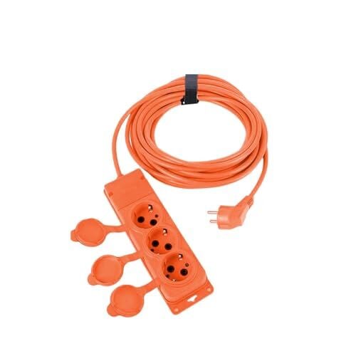 Monofaze Çoğaltıcı Seyyar Topraklı Kapaklı 3'lü Grup Priz Fiş 10 Metre Cca Uzatma Kablosu 3x2.5 mm