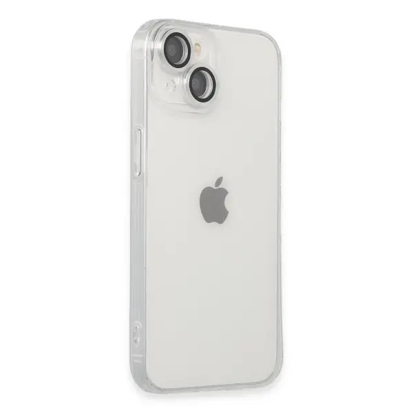 Apple iPhone 14 Kılıf Luko Lens Silikon - Gümüş