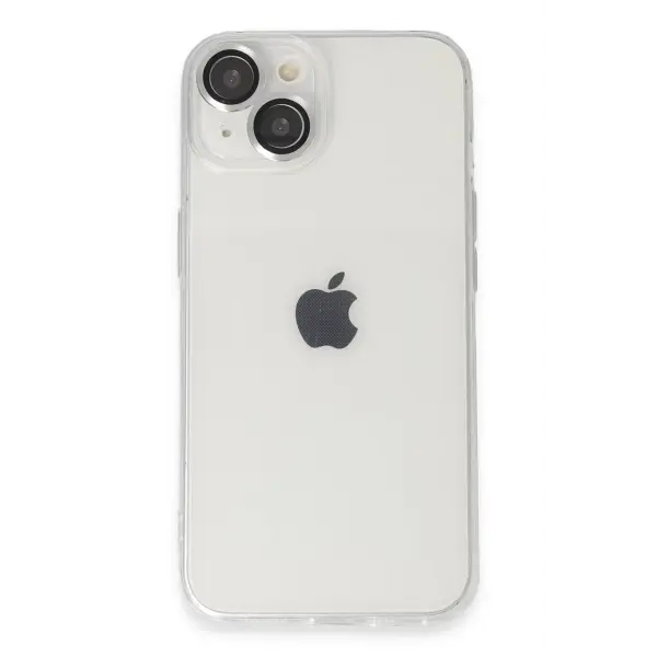 Apple iPhone 14 Kılıf Luko Lens Silikon - Gümüş