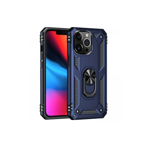 Apple İphone 14 Pro Kılıf Sofya Yüzüklü Silikon Kapak - Lacivert
